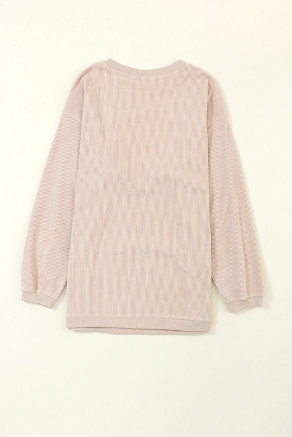 Apricot Ribbed Corduroy Oversized Sweatshirt