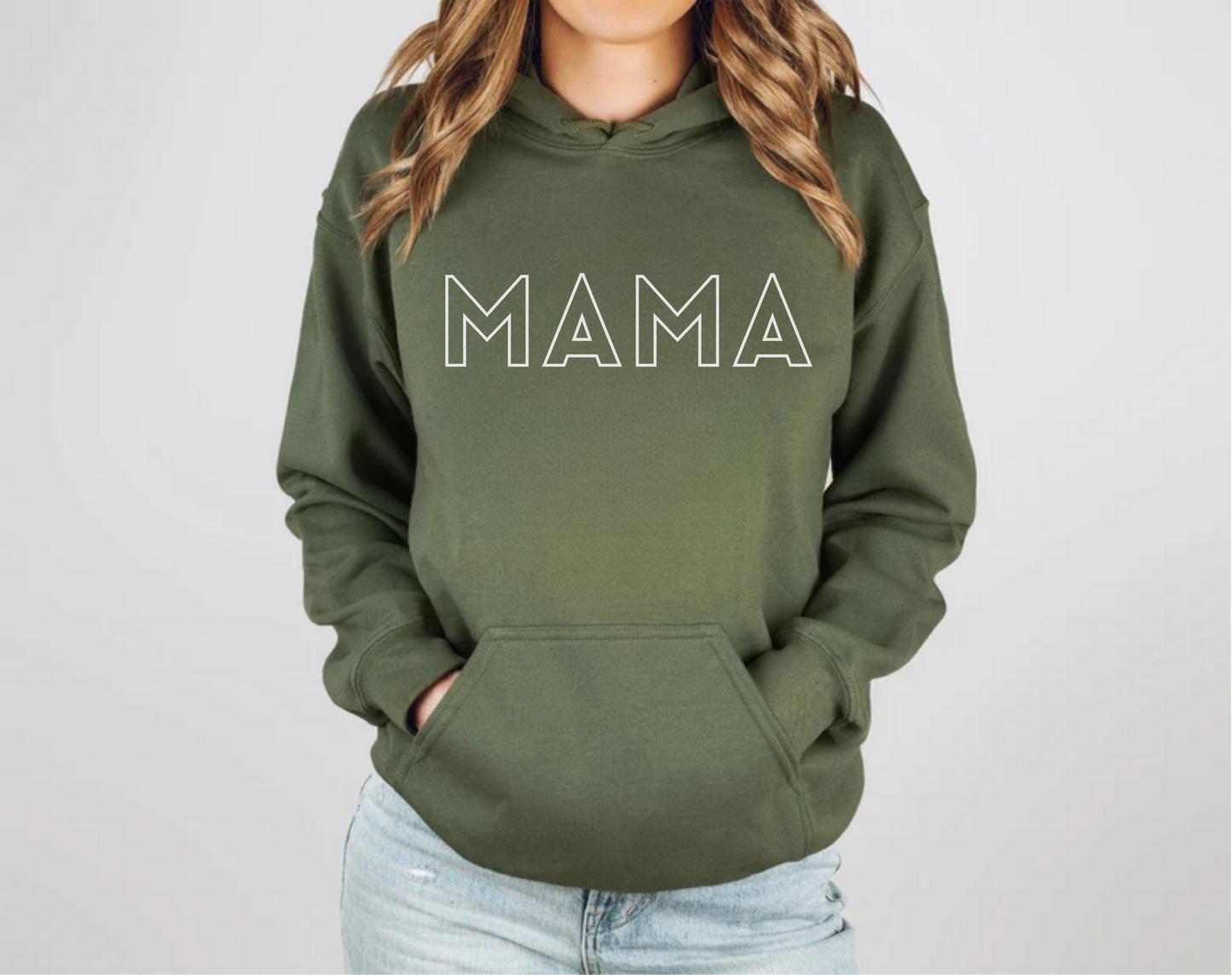 Mama Military Green Hoodie