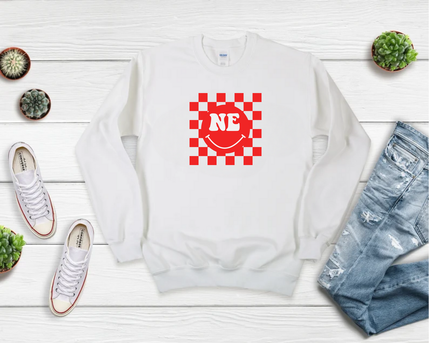 NE Checkered Sweatshirt