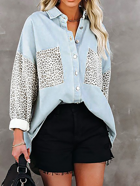 New Long sleeved Polo Collar Cardigan Chiffon Top HFLWX3B4DS